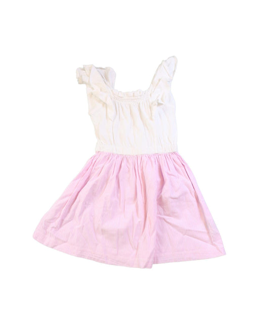 A Pink Short Sleeve Dresses from Crewcuts in size 6T for girl. (Front View)