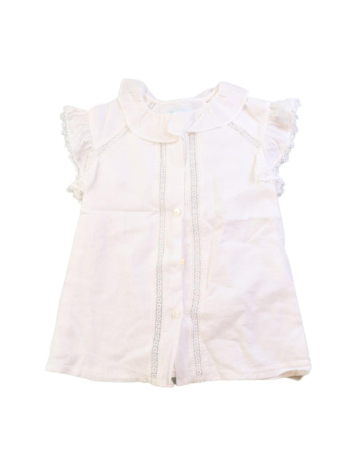 A White Short Sleeve Shirts from Abel & Lula in size 6T for girl. (Front View)