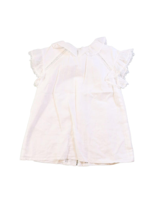 A White Short Sleeve Shirts from Abel & Lula in size 6T for girl. (Back View)