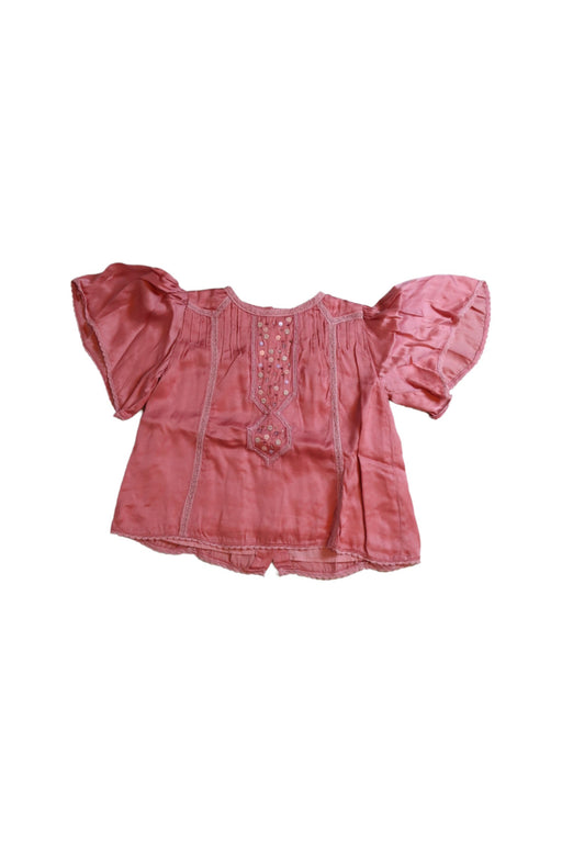 A Pink Short Sleeve Tops from Velveteen in size 4T for girl. (Front View)