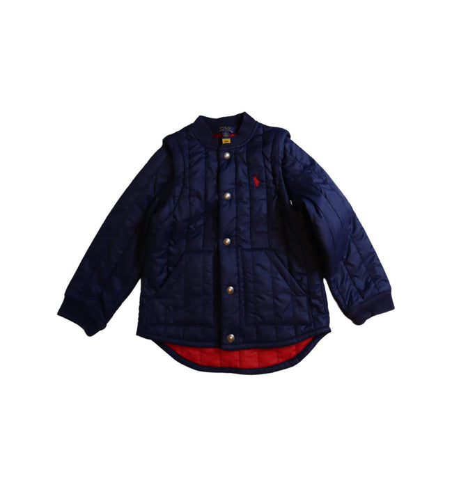 A Navy Puffer/Quilted Jackets from Polo Ralph Lauren in size 5T for boy. (Front View)