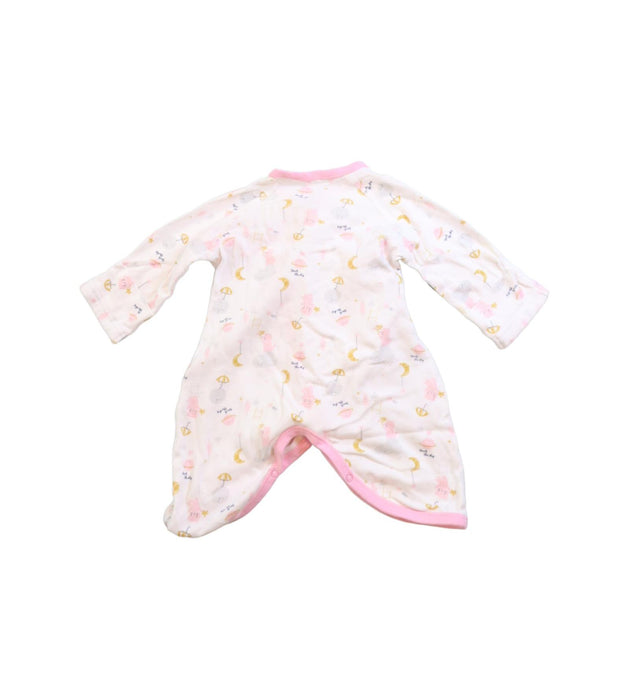 A White Long Sleeve Rompers from Mides in size 0-3M for girl. (Back View)