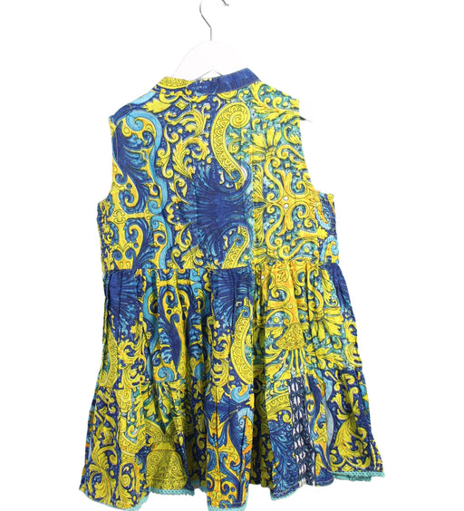 A Blue Sleeveless Dresses from Antica Sartoria in size 10Y for girl. (Back View)