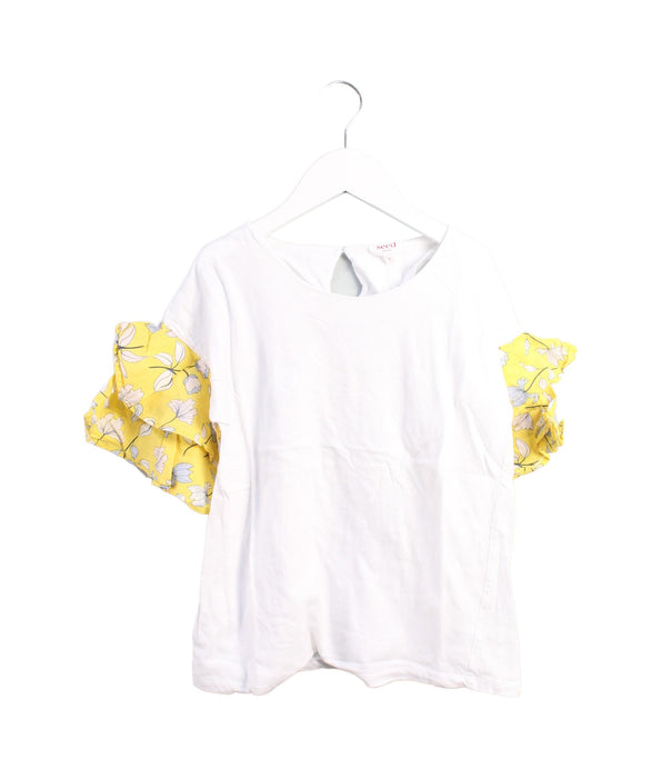 A White Short Sleeve Tops from Seed in size 9Y for girl. (Front View)