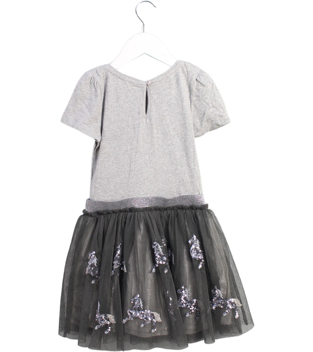 A Grey Short Sleeve Dresses from Monsoon in size 5T for girl. (Back View)