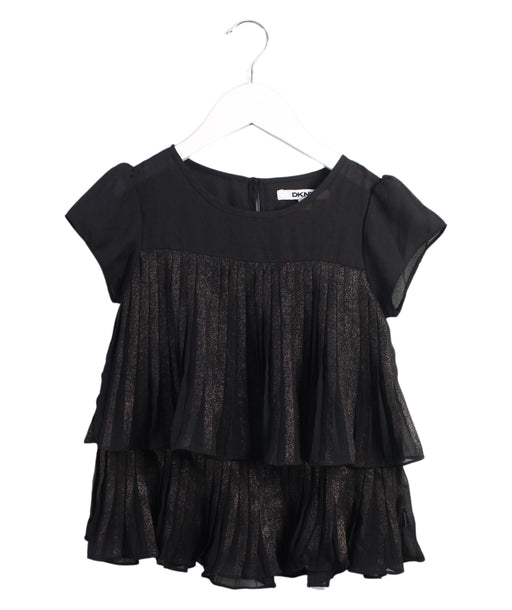 A Black Short Sleeve Tops from DKNY in size 6T for girl. (Front View)