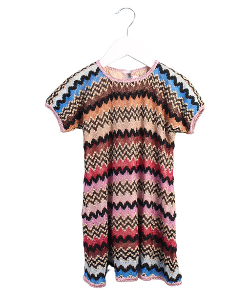 A Multicolour Short Sleeve Dresses from Missoni in size 4T for girl. (Front View)