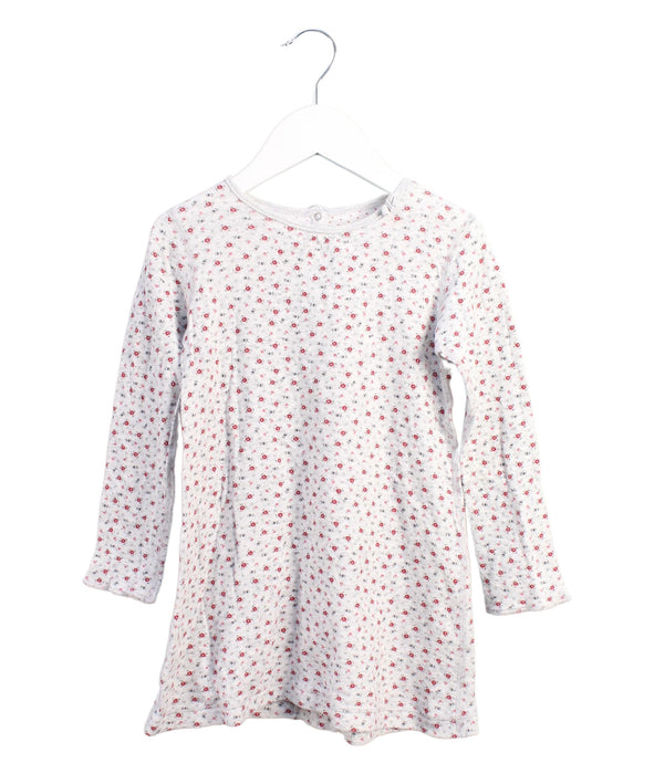 A Red Long Sleeve Dresses from Petit Bateau in size 3T for girl. (Front View)