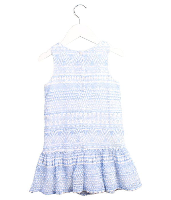 A Blue Sleeveless Dresses from Pippa & Julie in size 5T for girl. (Back View)