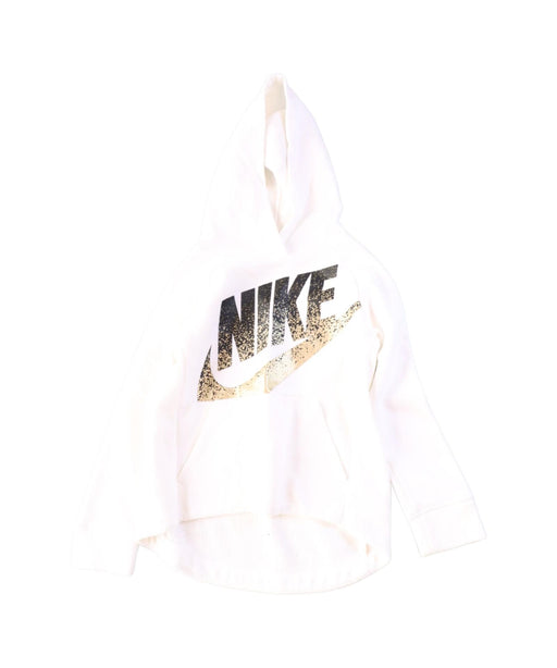 A White Hooded Sweatshirts from Nike in size 4T for girl. (Front View)