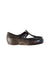 A Black Flats from Mini Melissa in size 4T for girl. (Front View)