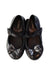 A Black Flats from Mini Melissa in size 4T for girl. (Back View)