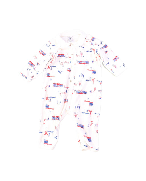 A White Jumpsuits from Petit Bateau in size 6-12M for boy. (Front View)