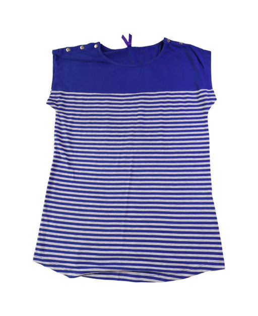 A Blue Short Sleeve Tops from Seraphine in size Maternity-M for maternity. (Front View)