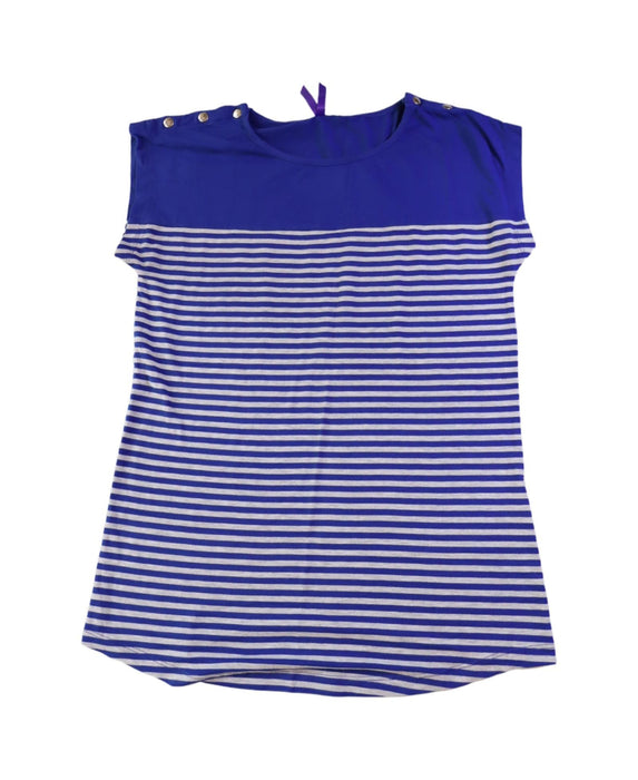 A Blue Short Sleeve Tops from Seraphine in size Maternity-M for maternity. (Front View)