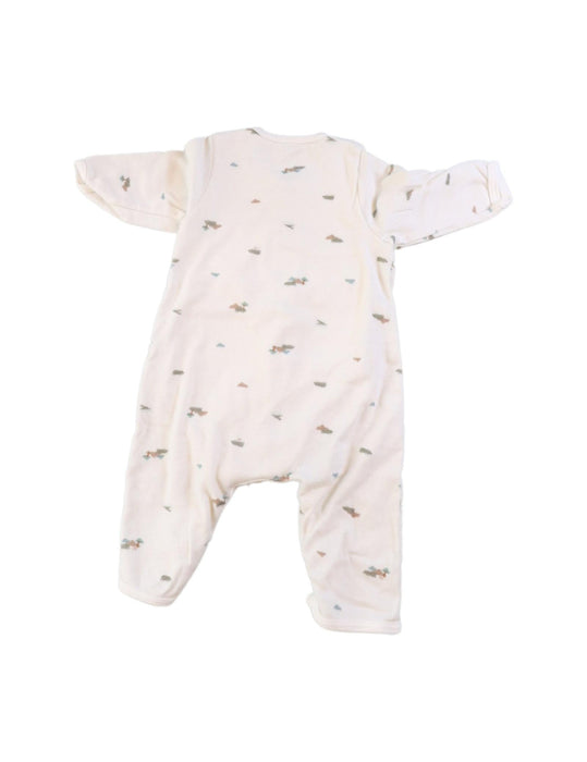 A Ivory Long Sleeve Rompers from Petit Bateau in size 0-3M for boy. (Back View)