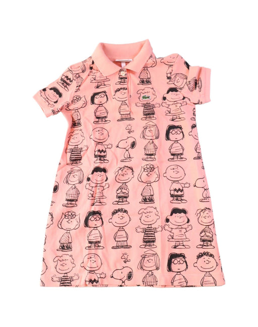 A Pink Short Sleeve Dresses from Lacoste in size 4T for girl. (Front View)