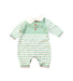 A Green Long Sleeve Rompers from Boden in size 0-3M for girl. (Front View)