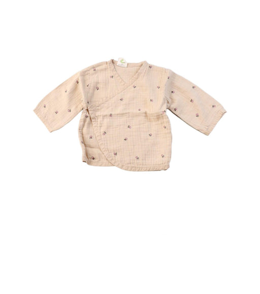 A Brown Long Sleeve Tops from Nature Baby in size 3-6M for girl. (Front View)