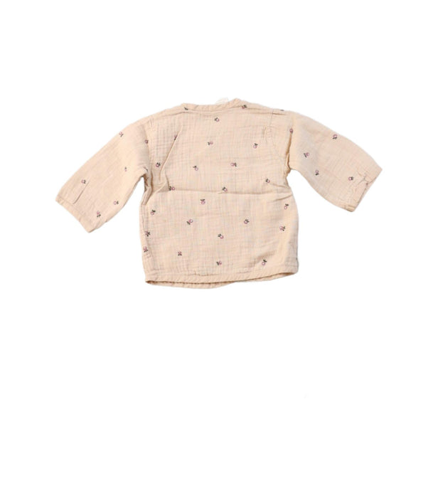 A Brown Long Sleeve Tops from Nature Baby in size 3-6M for girl. (Back View)