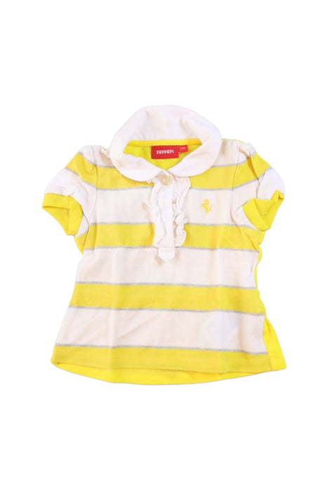 A Yellow Short Sleeve Polos from Ferrari in size 6-12M for girl. (Front View)