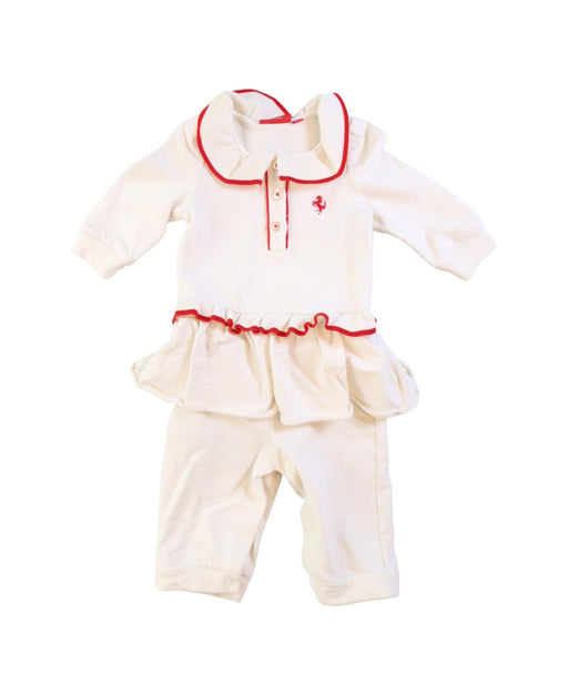 A Ivory Long Sleeve Jumpsuits from Ferrari in size 3-6M for girl. (Front View)