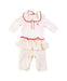 A Ivory Long Sleeve Jumpsuits from Ferrari in size 3-6M for girl. (Front View)