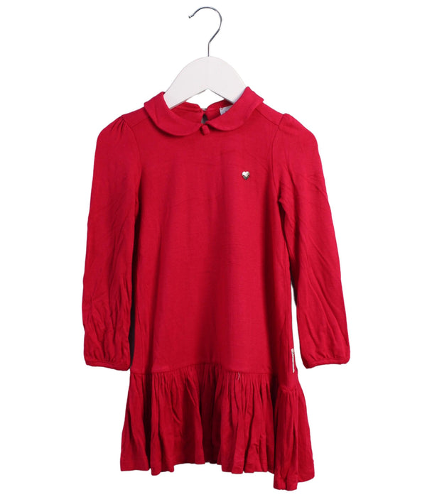 A Red Long Sleeve Dresses from Armani in size 2T for girl. (Front View)