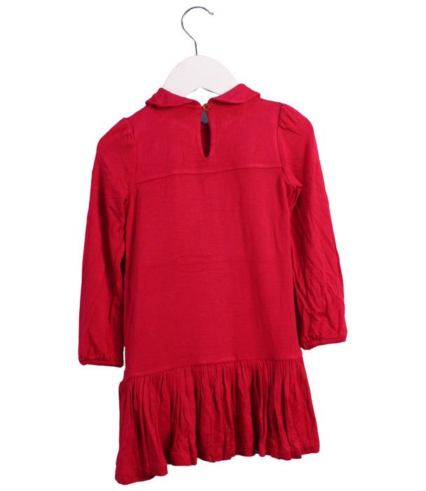 A Red Long Sleeve Dresses from Armani in size 2T for girl. (Back View)