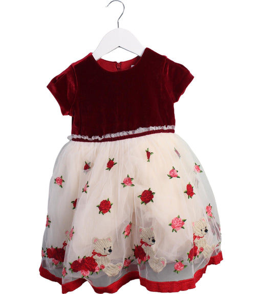 A Burgundy Short Sleeve Dresses from Monnalisa in size 12-18M for girl. (Front View)