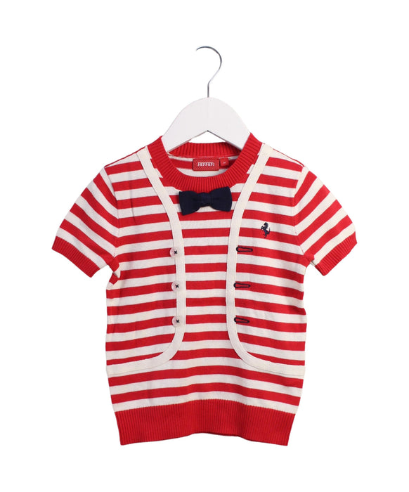 A Red Short Sleeve Tops from Ferrari in size 2T for girl. (Front View)