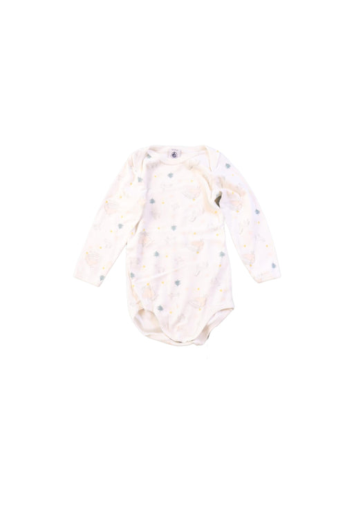 A Ivory Long Sleeve Bodysuits from Petit Bateau in size 12-18M for girl. (Front View)