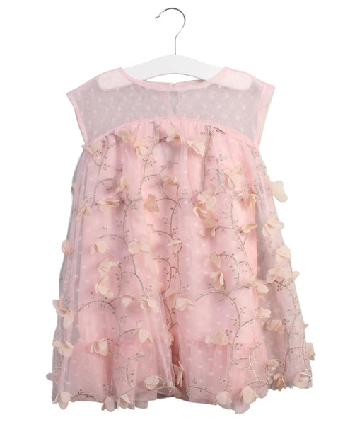 A Pink Sleeveless Dresses from EleStory in size 2T for girl. (Front View)