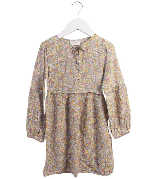 A Beige Long Sleeve Dresses from Auguste in size 5T for girl. (Front View)