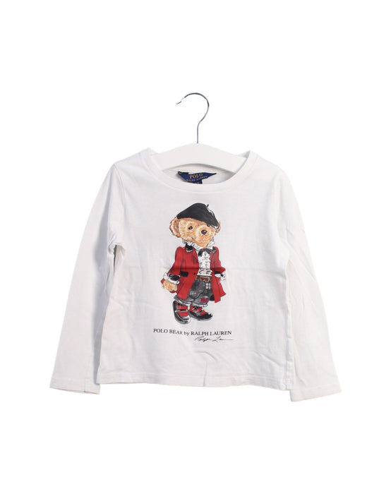 A White Long Sleeve Tops from Polo Ralph Lauren in size 3T for boy. (Front View)