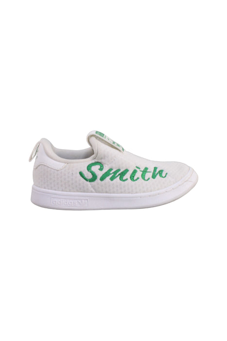 A White Slip Ons from Adidas in size 3T for girl. (Back View)