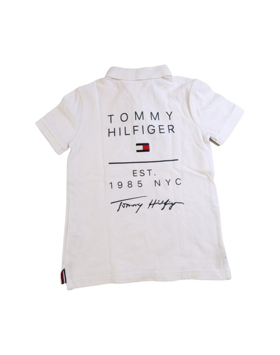 A White Short Sleeve Polos from Tommy Hilfiger in size 8Y for boy. (Back View)