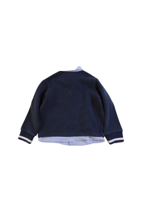 A Navy Long Sleeve Polos from Chickeeduck in size 2T for boy. (Back View)