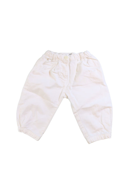 A White Casual Pants from Petit Bateau in size 3-6M for boy. (Front View)