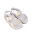 A White Sandals from Mini Melissa in size 3T for girl. (Front View)