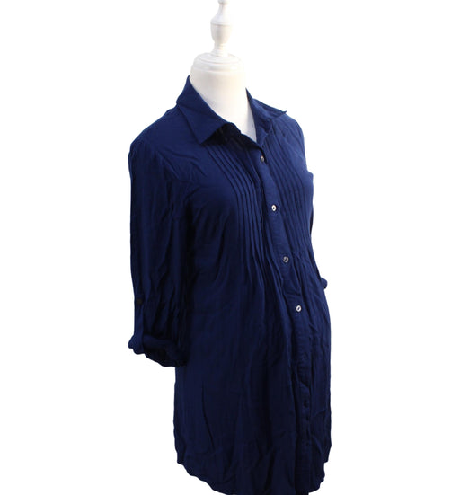 A Blue Long Sleeve Dresses from Seraphine in size S for maternity. (Front View)