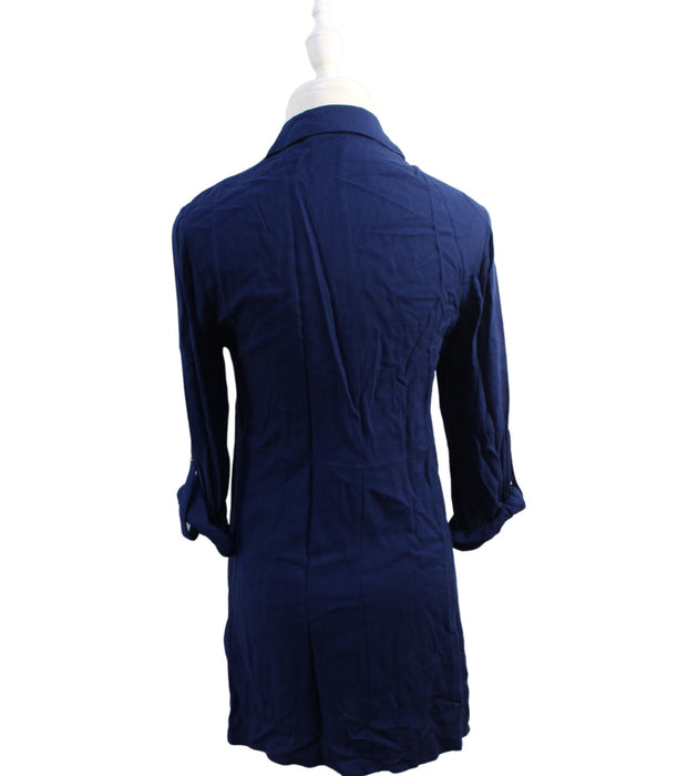 A Blue Long Sleeve Dresses from Seraphine in size S for maternity. (Back View)