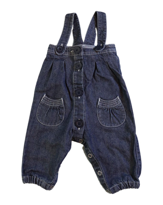 A Navy Long Overalls from Petit Bateau in size 0-3M for neutral. (Front View)