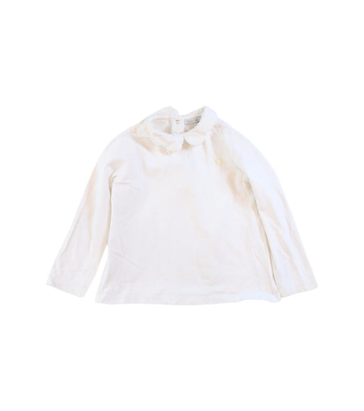 A White Long Sleeve Tops from Patachou in size 3T for girl. (Front View)