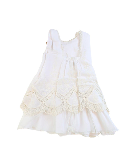 A White Sleeveless Dresses from Miranda in size 4T for girl. (Back View)