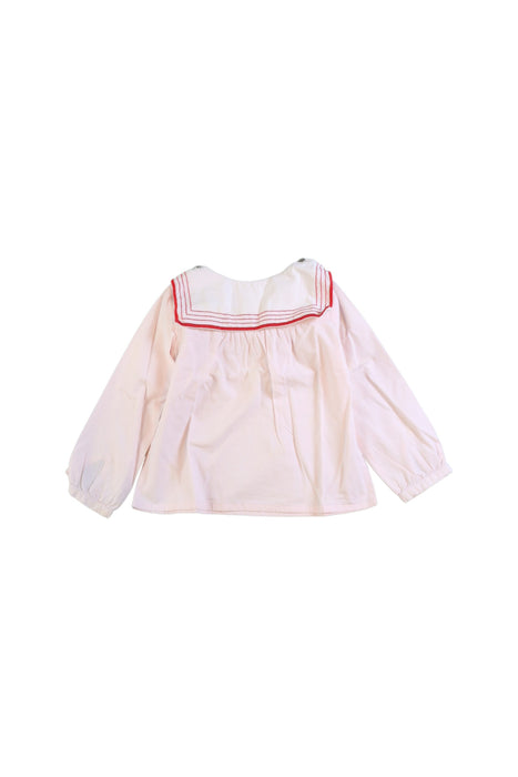 A Pink Long Sleeve Tops from Jacadi in size 4T for girl. (Front View)