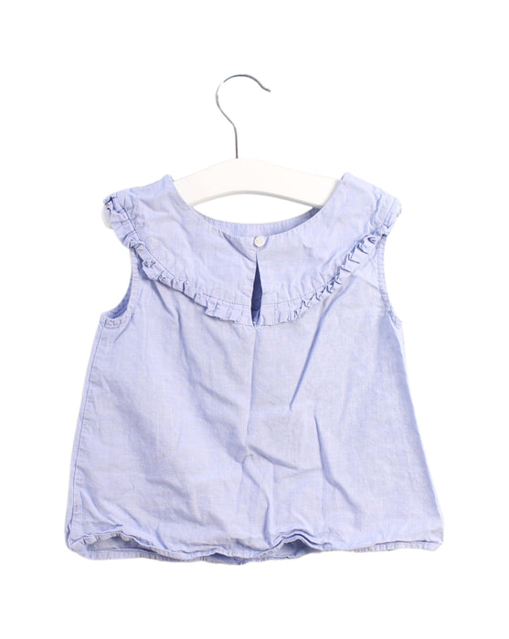 A Blue Sleeveless Tops from Jacadi in size 4T for girl. (Back View)