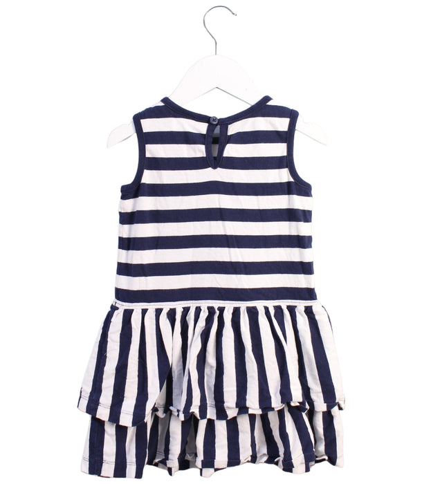 A Blue Sleeveless Dresses from Hanna Andersson in size 3T for girl. (Back View)