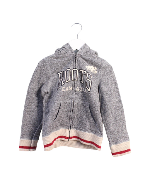 A Grey Sweatshirts from Roots in size 5T for boy. (Front View)