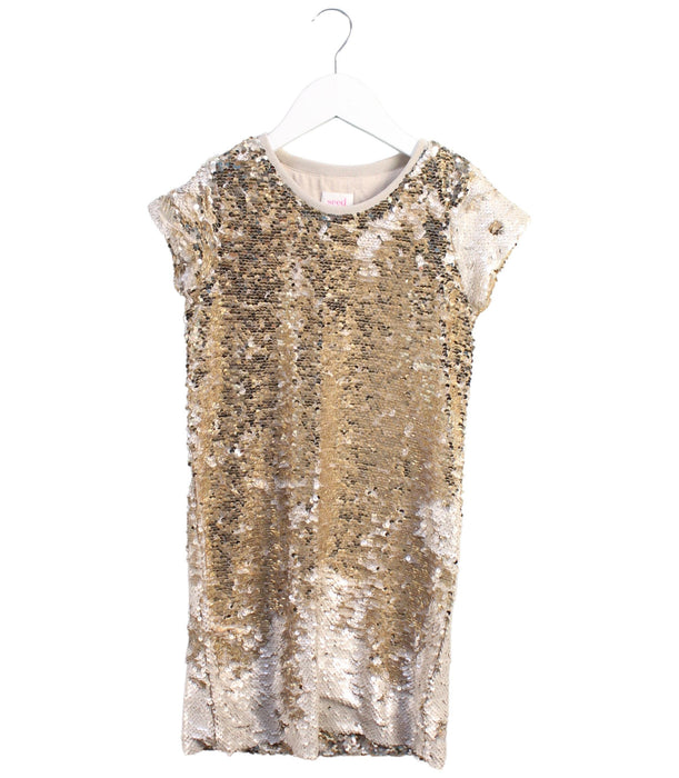 A Metallic Short Sleeve Dresses from Seed in size 7Y for girl. (Front View)